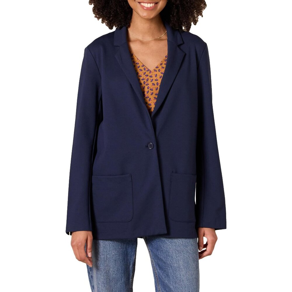 AMAZON ESSENTIALS Blazer Relaxed-Fit Soft Ponte Blazer Navy Plus Size 3X